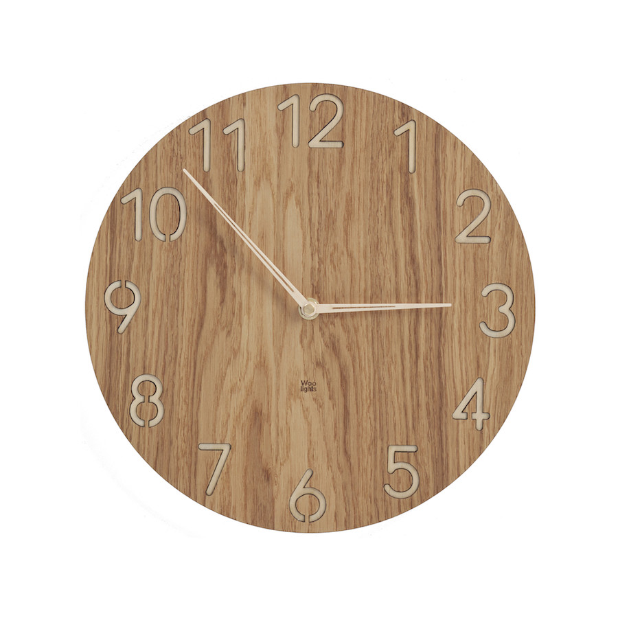 Zegar drewniany dębowa tarcza due cyfry