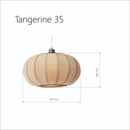 Designerska lampa drewniana do oświetlenia strefowego i punktowego - zbliżenie na olejowane płatki - zaprojektowana do zawieszenia nad stołem - wymiary lampy Tangerine by Woolights